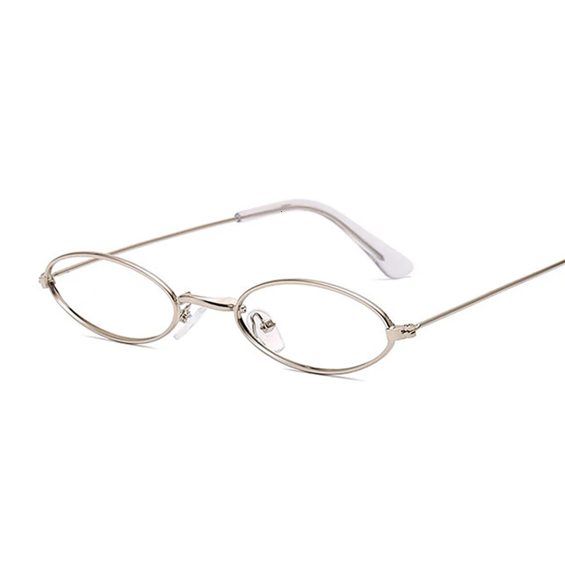 בציר סיבוב מסגרת משקפיים נשים מתכת קטנים אליפטיים Eyewear ברור אופטי משקפיים שקופים עדשה מחזה Gafas