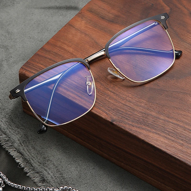 Zilead חצי מסגרת מתכת אנטי-אור כחול מסגרת משקפיים לגברים משקפיים אופנה מגניב אופטי משקפי שמש משקפיים מרשם
