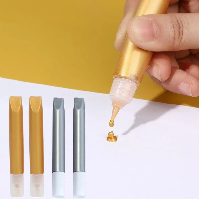 זהב 3D תלת ממדי המתאר את העט Diy מצוירים ביד מאתרים לא לאפות קרמיקה מתכת זכוכית צבע אקריליק ציור עמיד למים