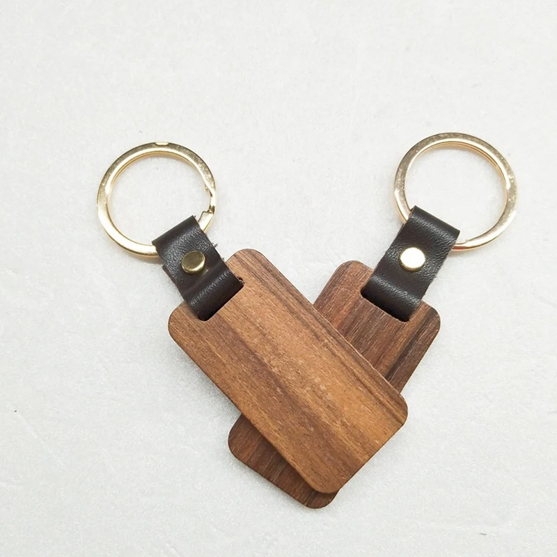 20Pcs עץ מחזיק מפתחות מלבני אספנות טבעת מפתח הרכב התיק תלוי תליון ציור אמנות חמוד מחזיק מפתחות