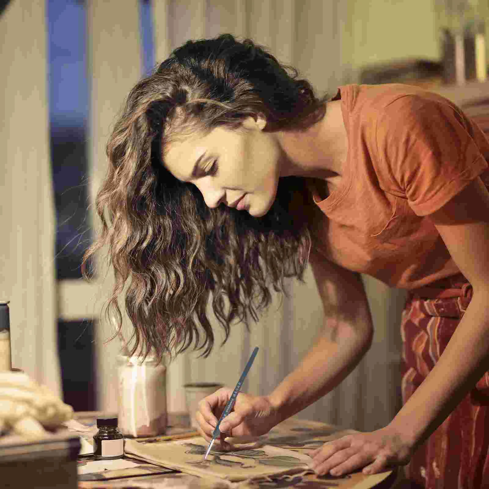 מקצועי מברשת צבע זאב בסדר ציור עט ניילון מברשת שיער ערכות פירוט ציור ציור קו עט מברשת ציוד אמנות A45