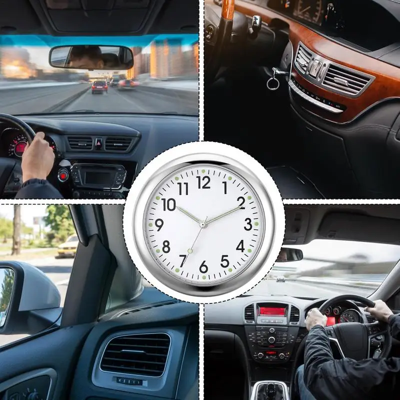 אנלוגי שעון על לוח המחוונים במכונית מיני קוורץ שעון עבור המכונית זוהר מכוניות לוח מחוונים תצוגת זמן השעון הפנימי אביזרים