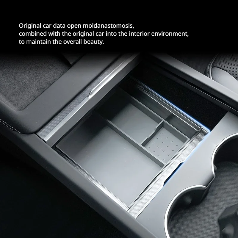 המכונית הבקרה תיבת אחסון טסלה מודל חדש 3+ סיליקון משענת יד אחסון ארגונית קופסה 2024 Model3 אביזרי רכב