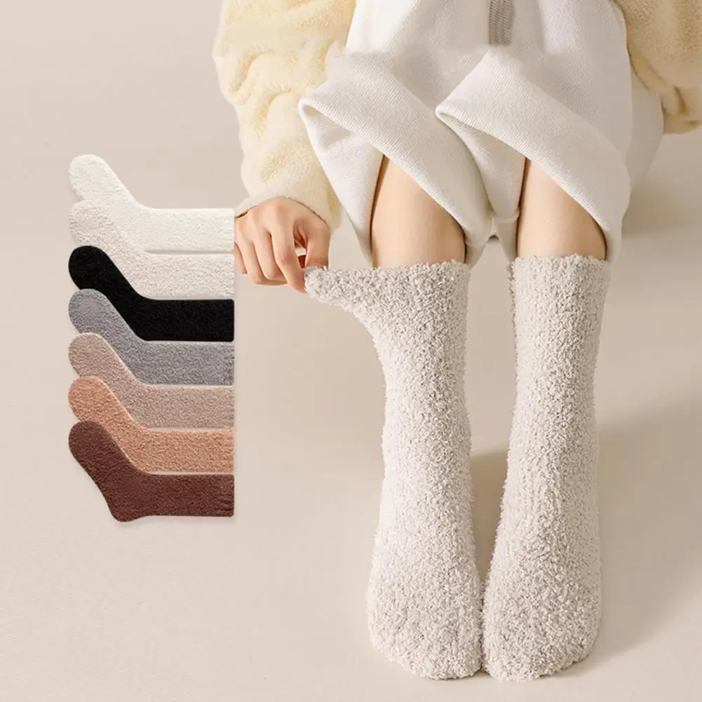 מוצק צבע גרביים חמים בפלאש החורף גרביים לנשימה תכליתי יוניסקס אביזרים עבור סתיו עם מעובה עיצוב