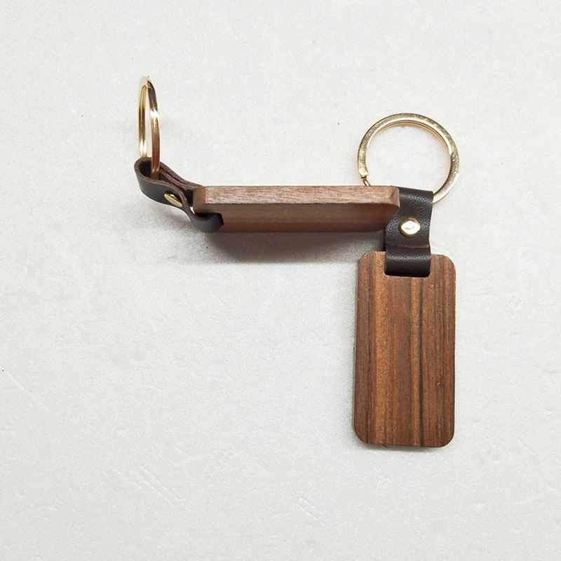 20Pcs עץ מחזיק מפתחות מלבני אספנות טבעת מפתח הרכב התיק תלוי תליון ציור אמנות חמוד מחזיק מפתחות