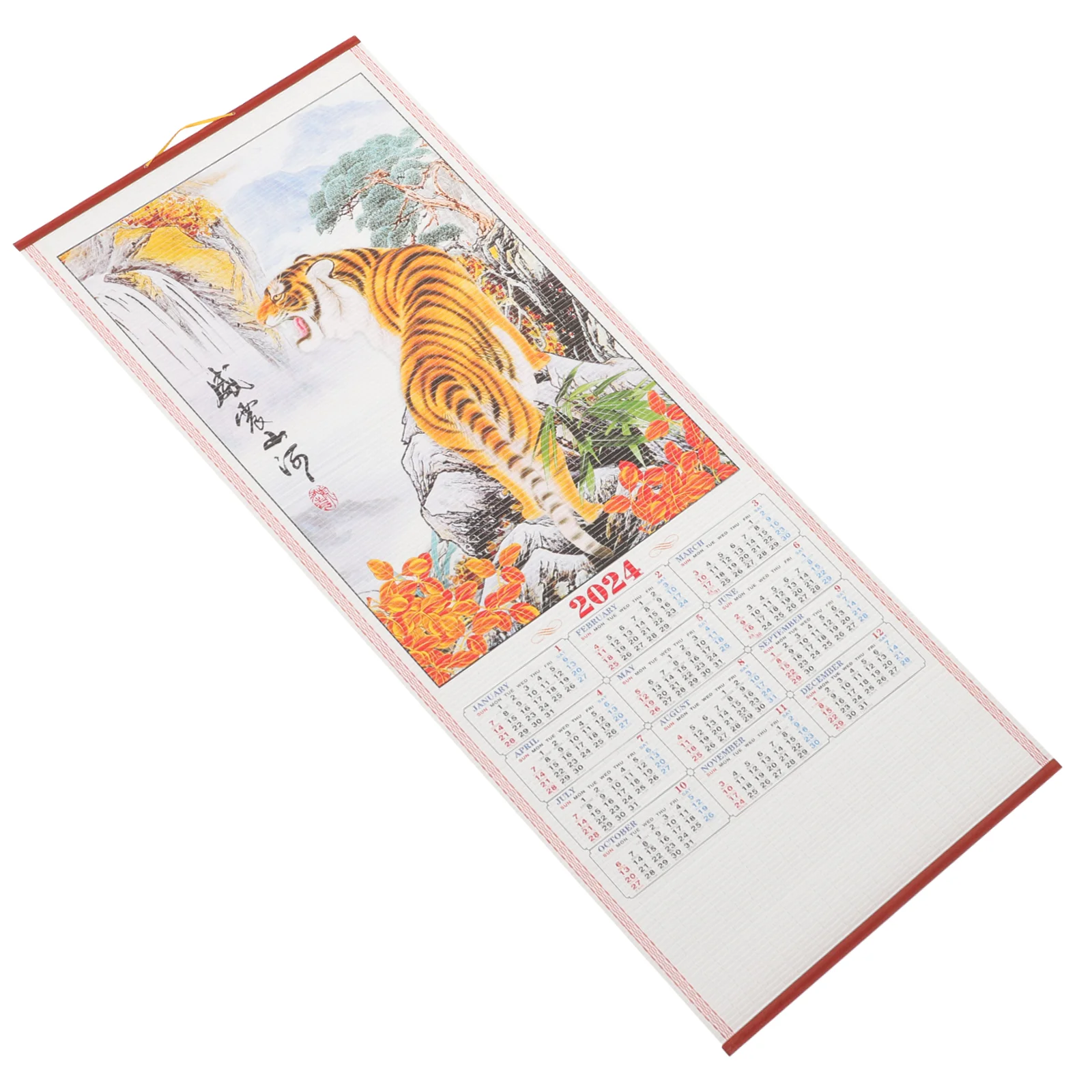 איפור אדוונט לוח השנה 2024 קיר השנה הסיני עדין נייר תלוי המגילה