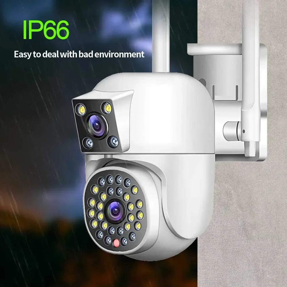 IPC360 הביתה 4K 8MP כפול עדשה WIFI PTZ 2K 4MP מסך כפול מצלמת אבטחה חיצוני IP66 צבע ראיית לילה, מצלמות מעקב